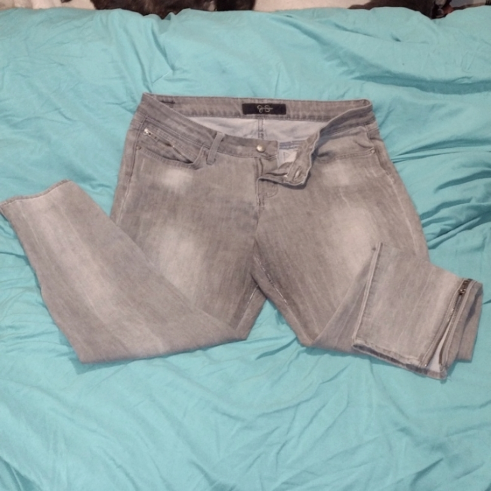 Jessica Simpson Distressed Zipper Side Jeans